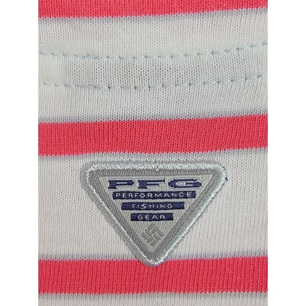 Columbia PFG Striped Tank Dress Womens Medium Pink Teal Grey Casual Mini - Picture 4 of 11